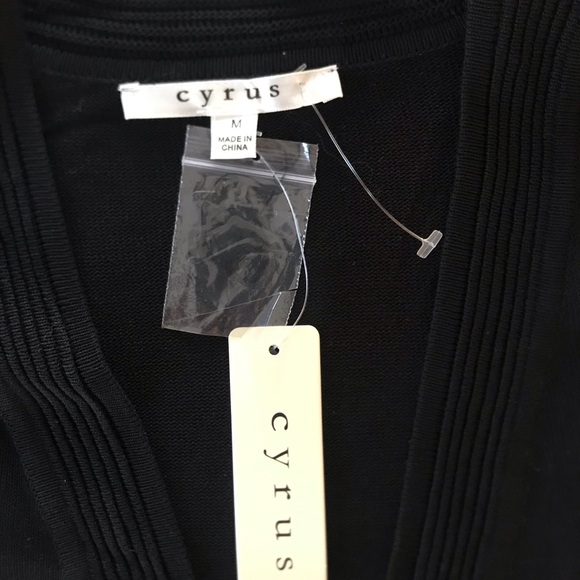 Cyrus black ribbed open cardigan size medium NWT - Picture 8 of 8